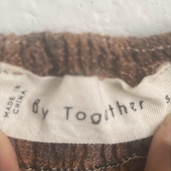 By Together Brown Plaid Short Sleeve Prairie Mini Dress S - Picture 2 of 9